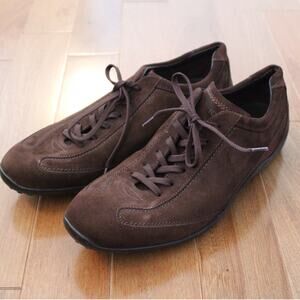 Tod's Mens Allacciato Active Gomma Brown Suede Leather Sneakers Shoes 11.5